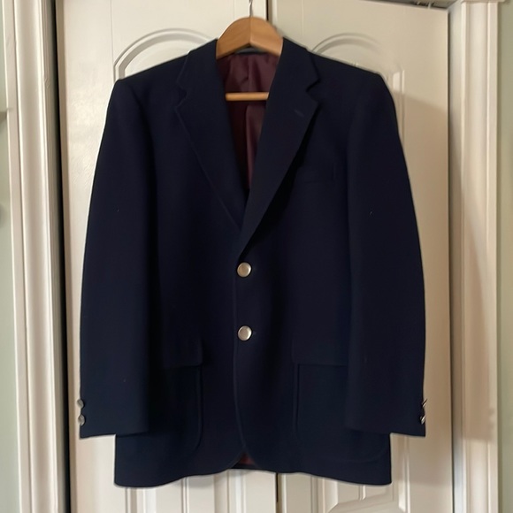 Vintage Navy Blue Wool Blazer - small size - Picture 3 of 8